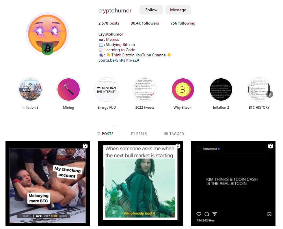 Cryptohumor Instagram account. 