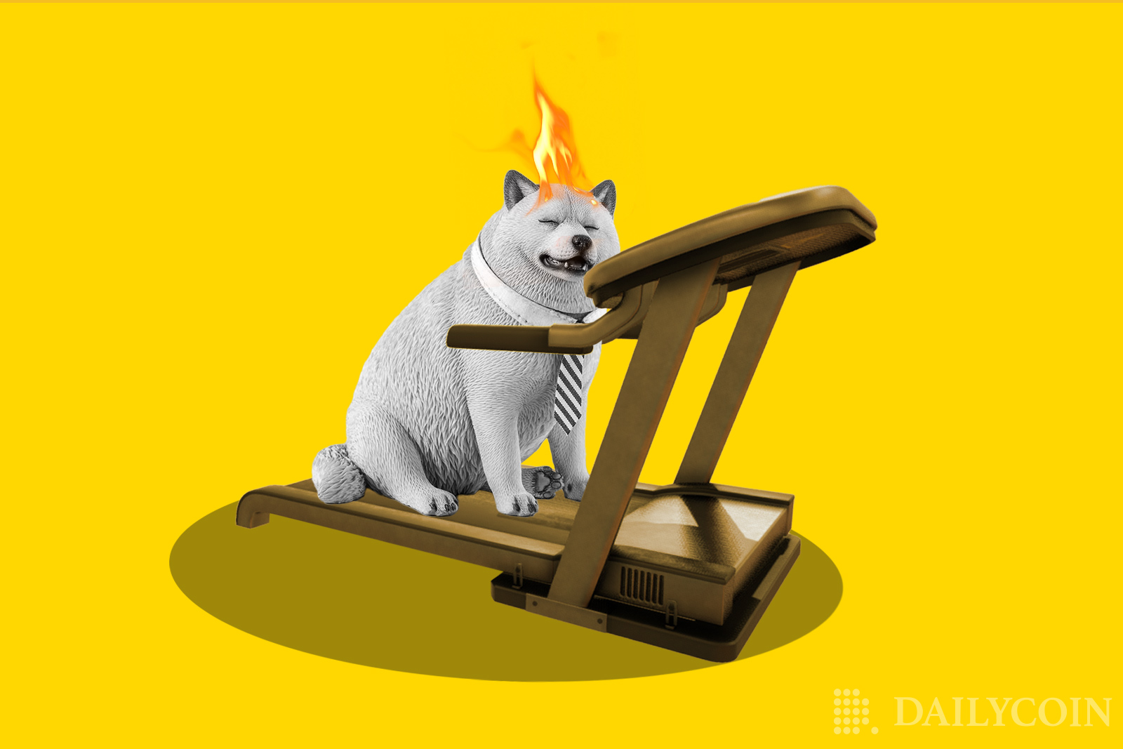 Shiba inu (SHIB) burning working out exercise hot fire