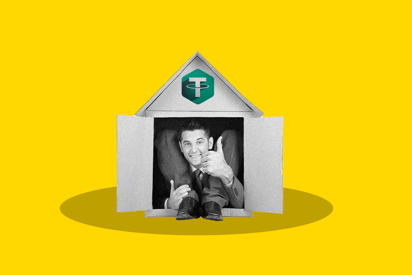 Tether closed in a box happy dog house faking