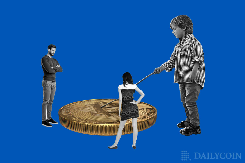 bitcoin adoption kid poking people looking