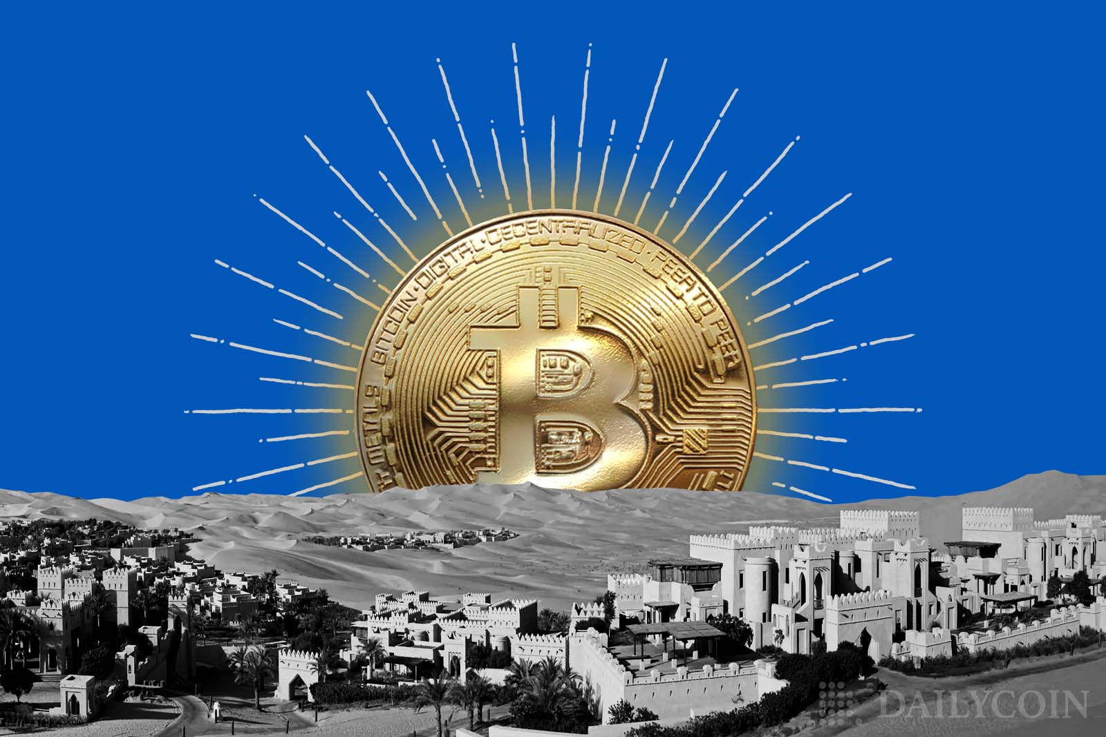 middle east bitcoin crypto adoption rising sun town