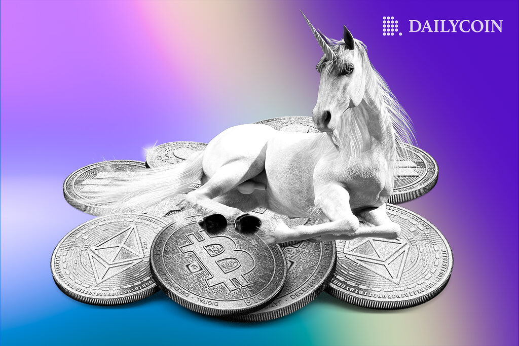 unicorn on bitcoins and other crypto
