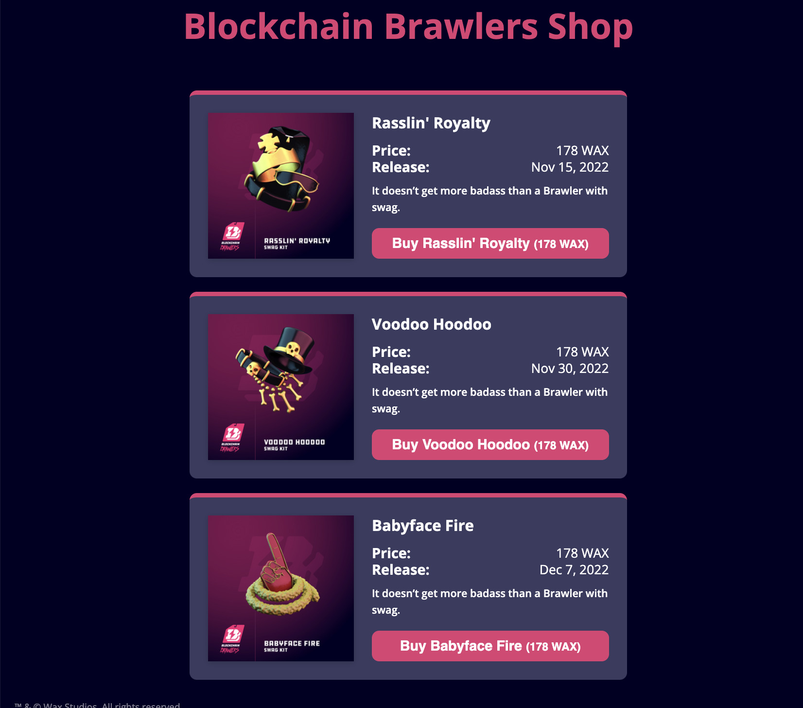Blockchain Brawlers Shop