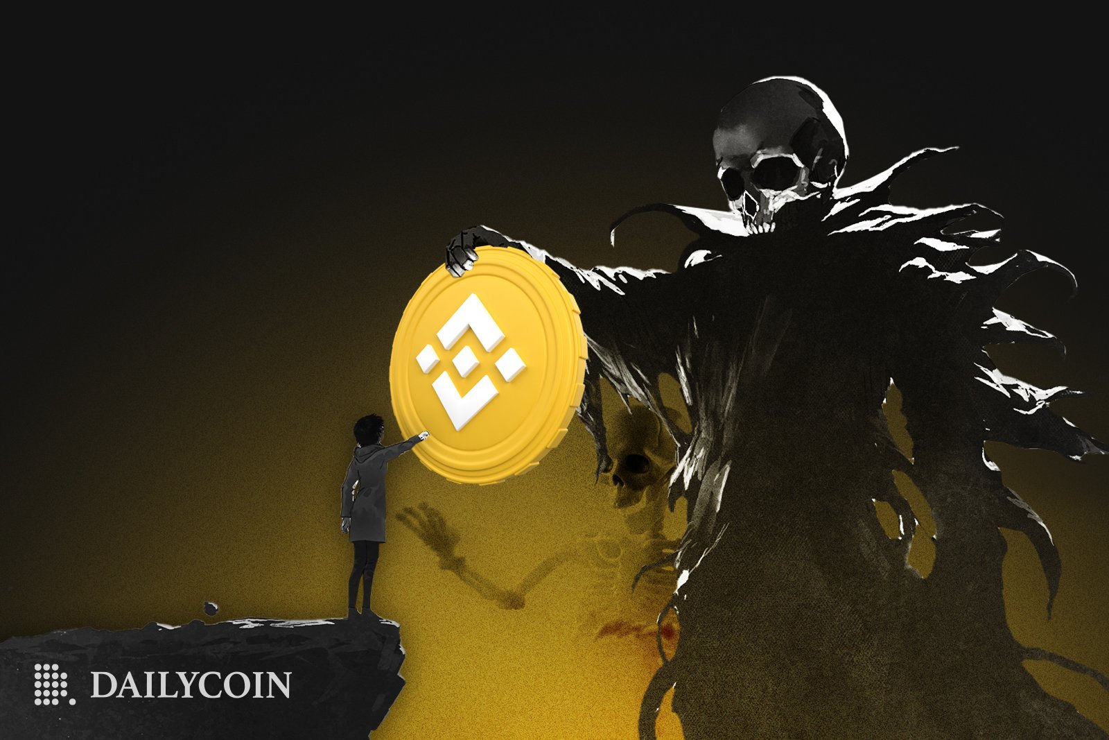 Death holding binance coin.