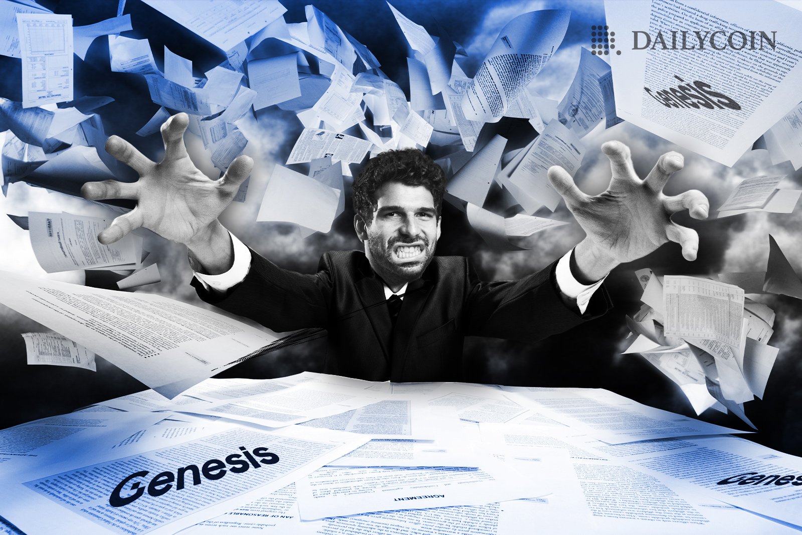 CEO of Genesis Marco Streng angry dealing with bankruptcy papers.