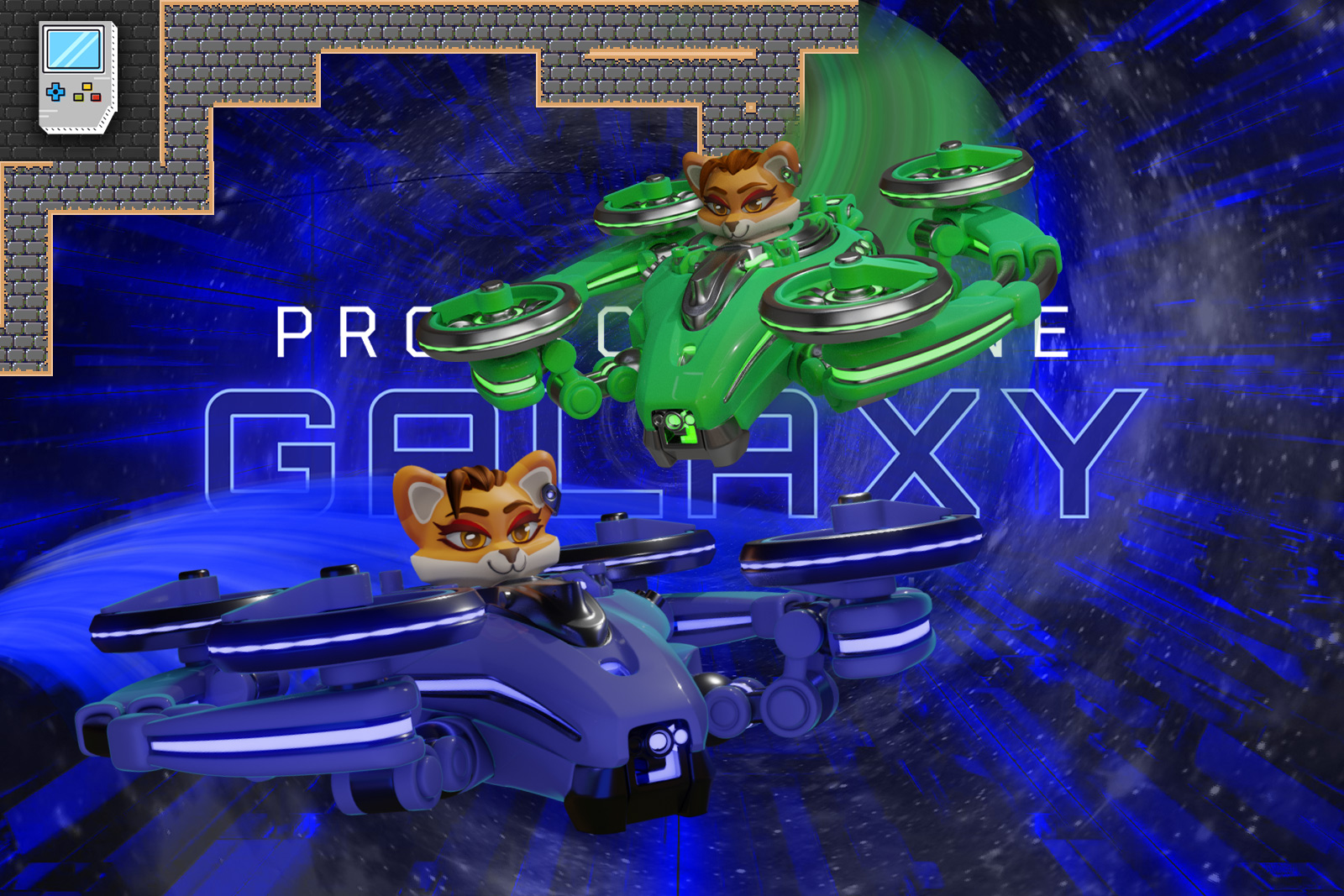 Project Drone Galaxy animal avatars flying drones.