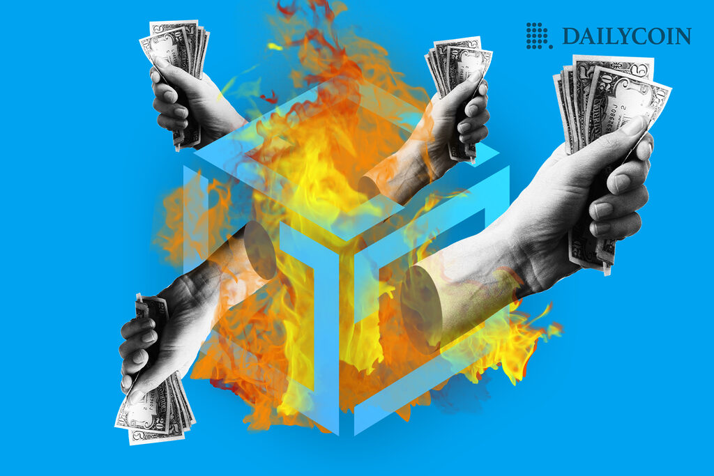 Gala games logo burning hands coming out with money symbolizing pay-by-burn.