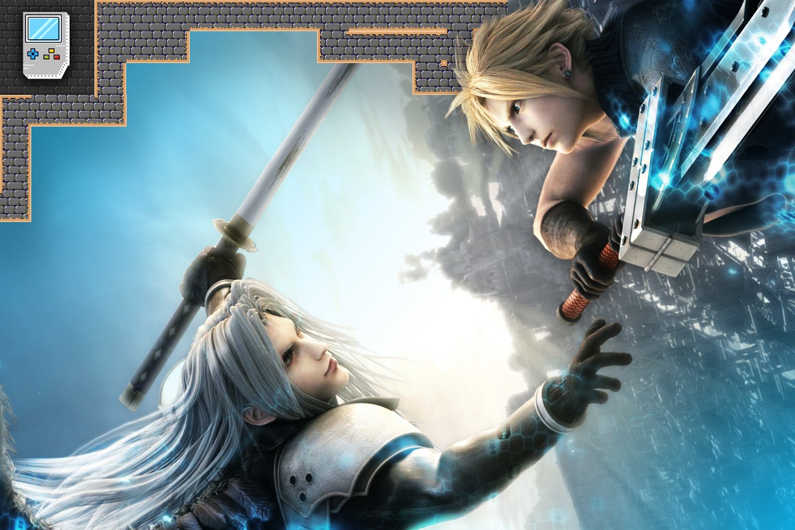 Final Fantasy game characters fighting