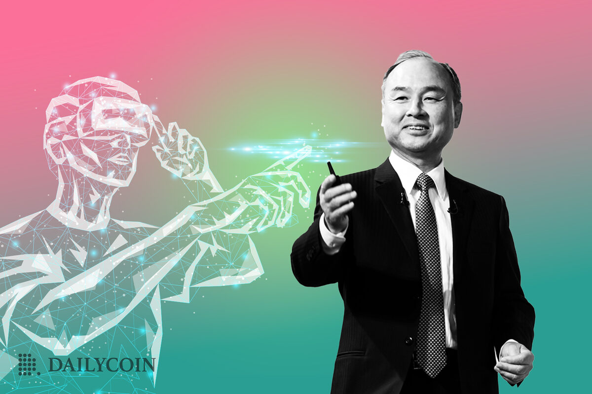 CEO of Softbank Masayoshi San giving thumbs up to Gaming Blockchain Oasys