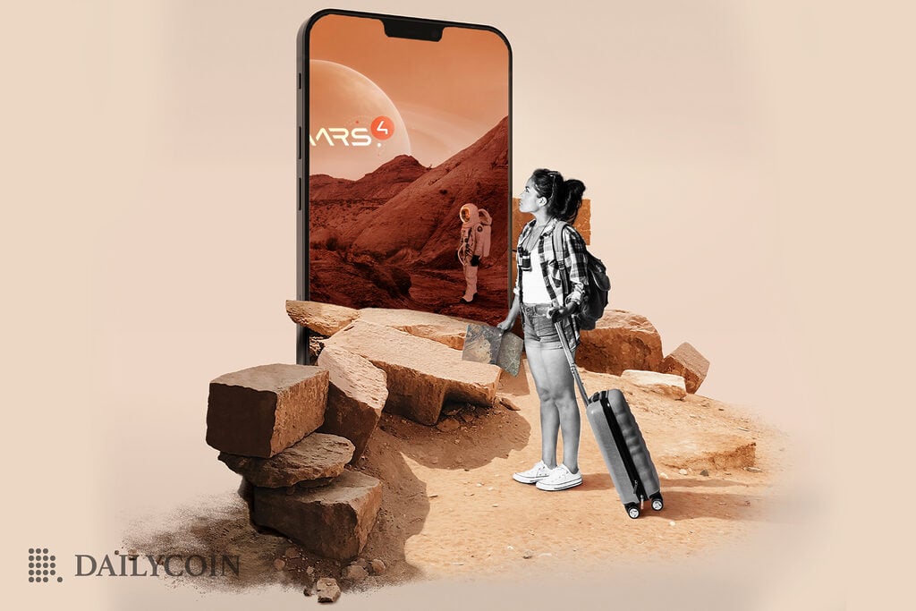 Lady exploring MARS4 metaverse