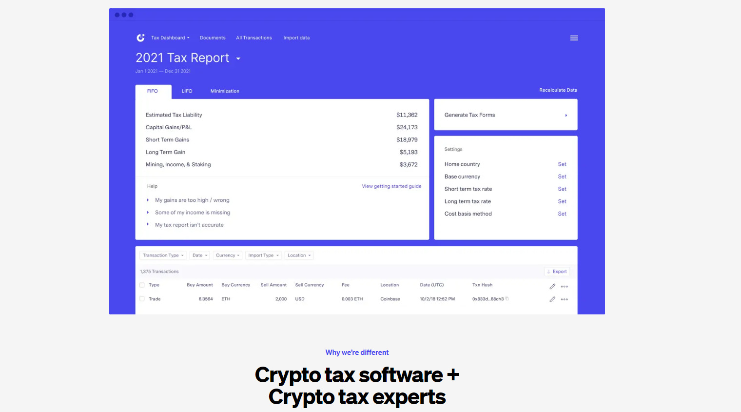 TokenTax homepage