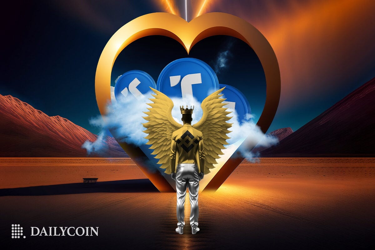 Binance angel looking at a TUSD token