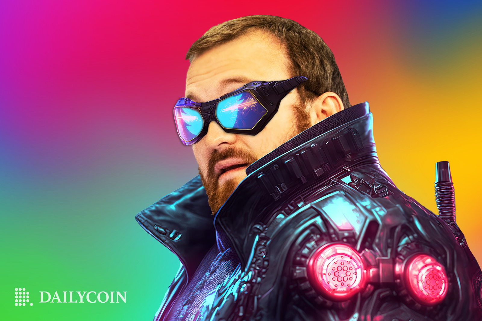Cardano (ADA) Charles Hoskinson in a steampunk biker suit and goggles