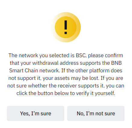 Binance Withdrawal Warning