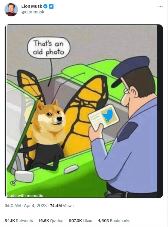 DOGE takes over twitter meme