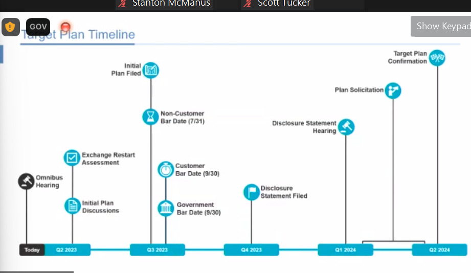 Roadmap displaying target plan timeline