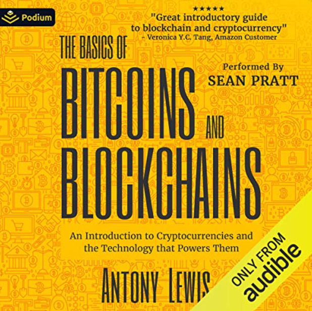 Cover of "The Basics of Bitcoins and Blockchains" book. 