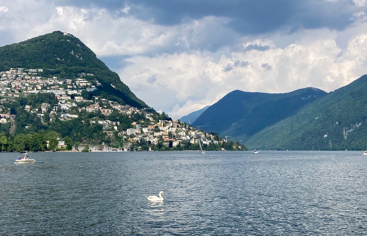 The view to Lake Lugano, Switzerland.