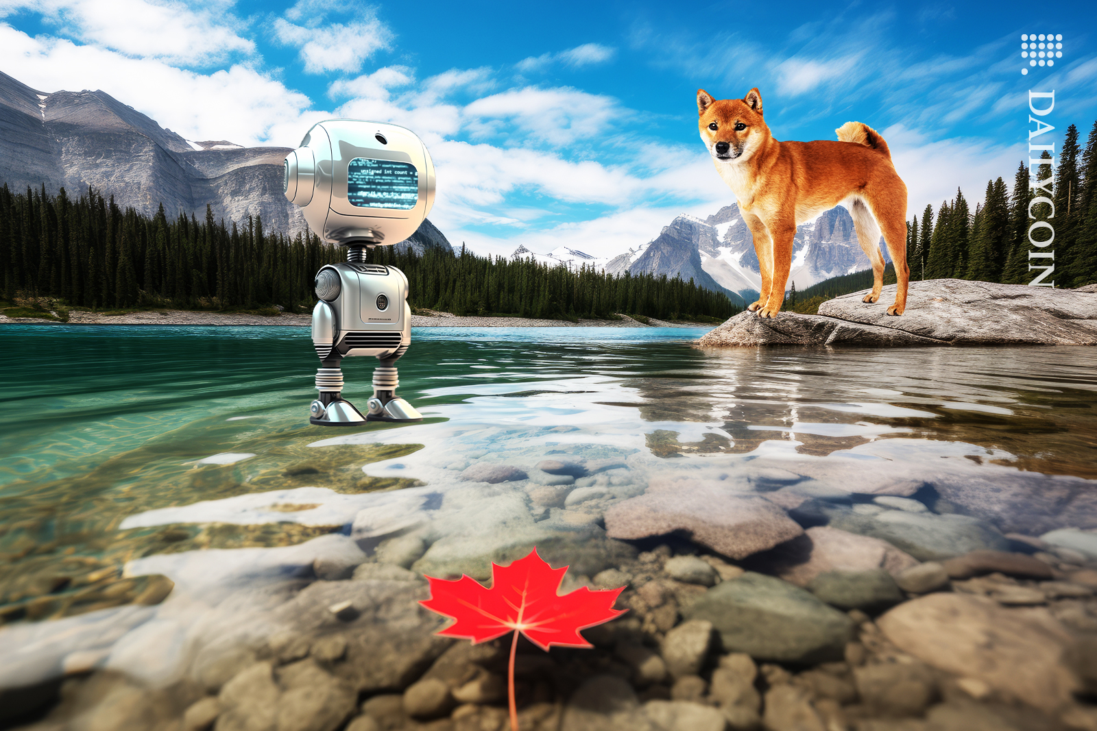 Shiba in Canada looking at the mainnet robot machine.