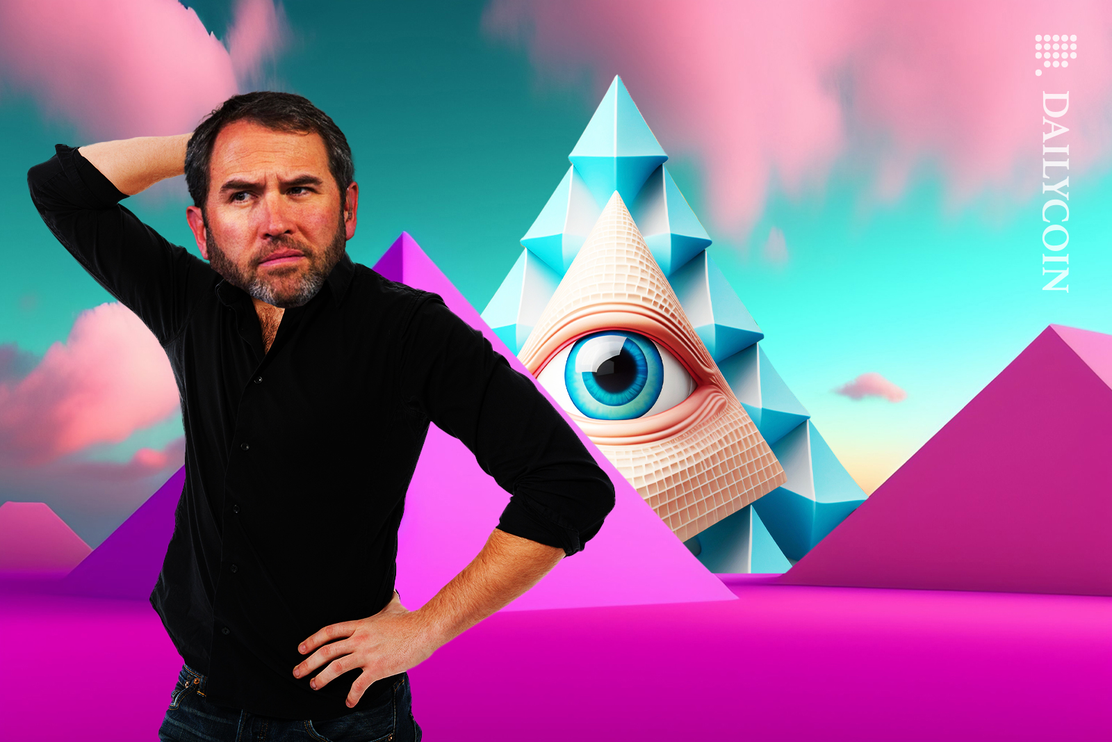 Brad Garlinghouse in pyramid town.