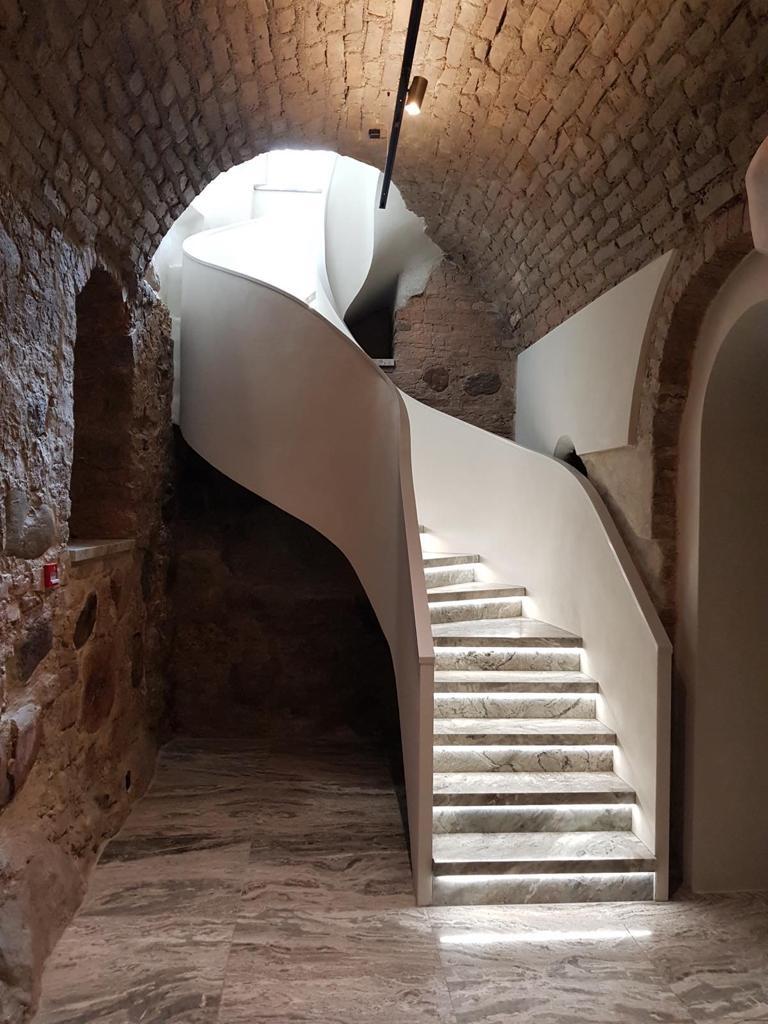 Stairs to the the place with the vault, storing Gimbutis Coins beneth Gimbutis jewelry stores.