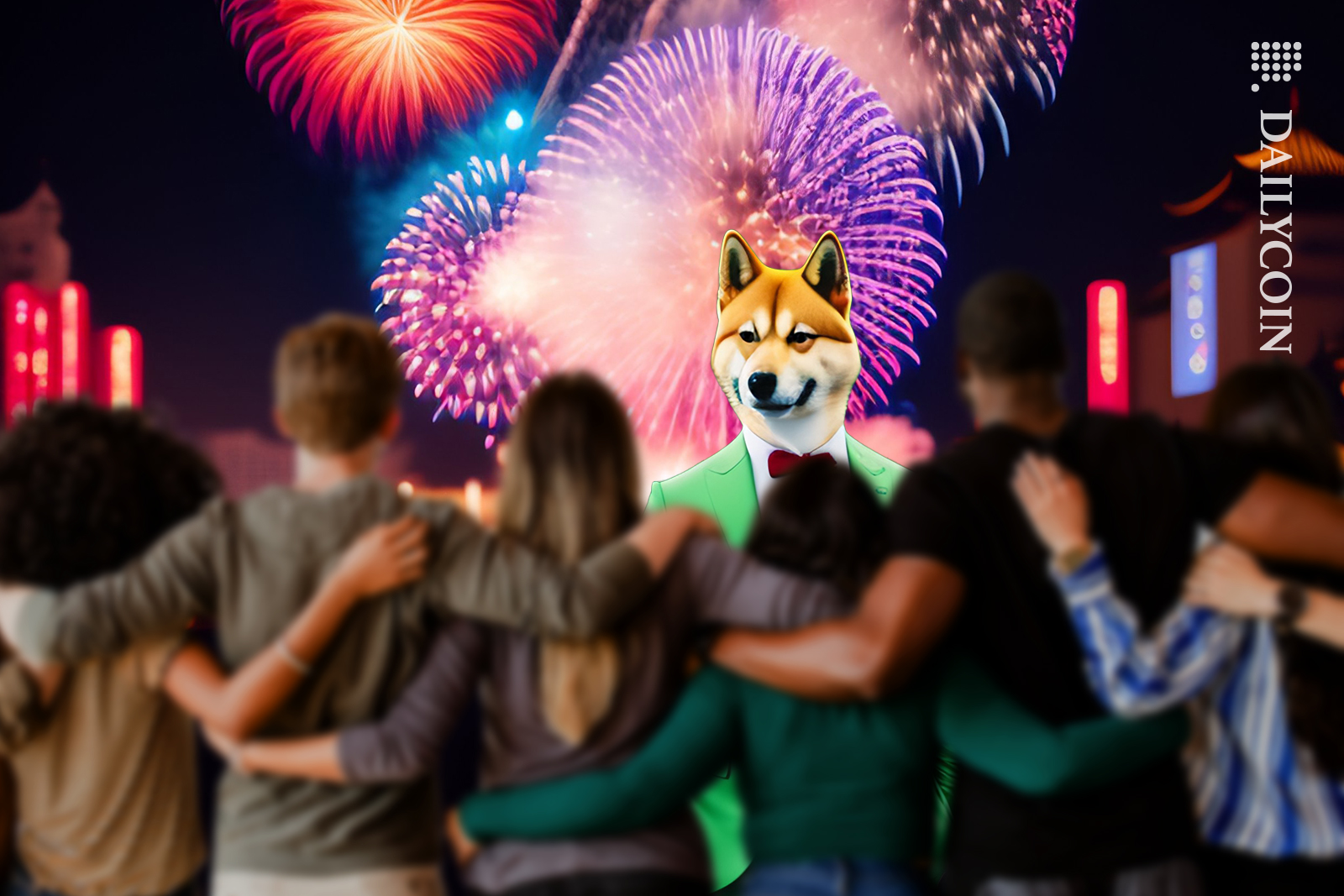 Shiba Inu putting on a firework display for his community.