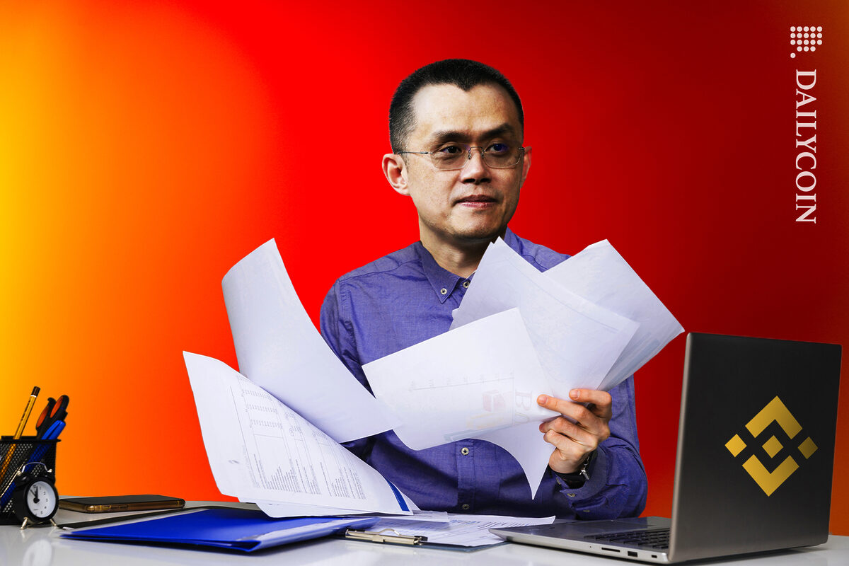 Changpeng Zhao looking done with all the new papers.