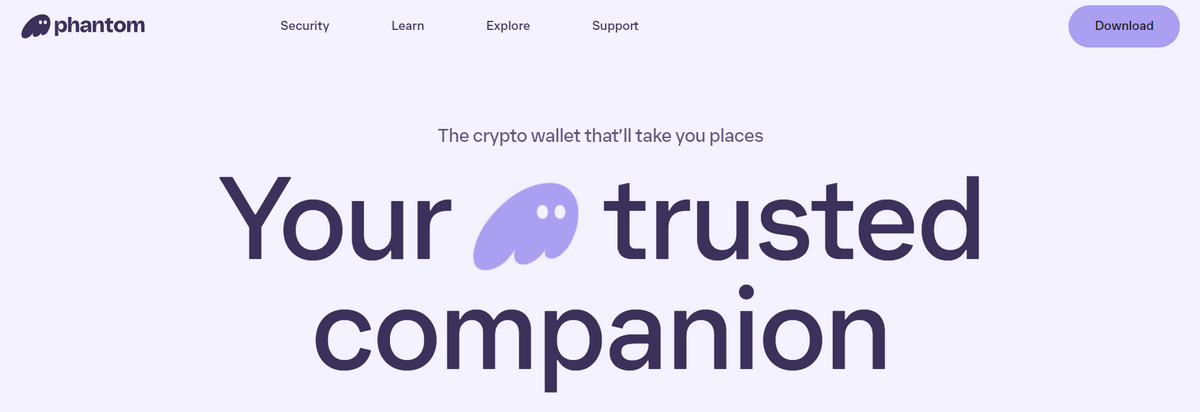 Phantom wallet website.