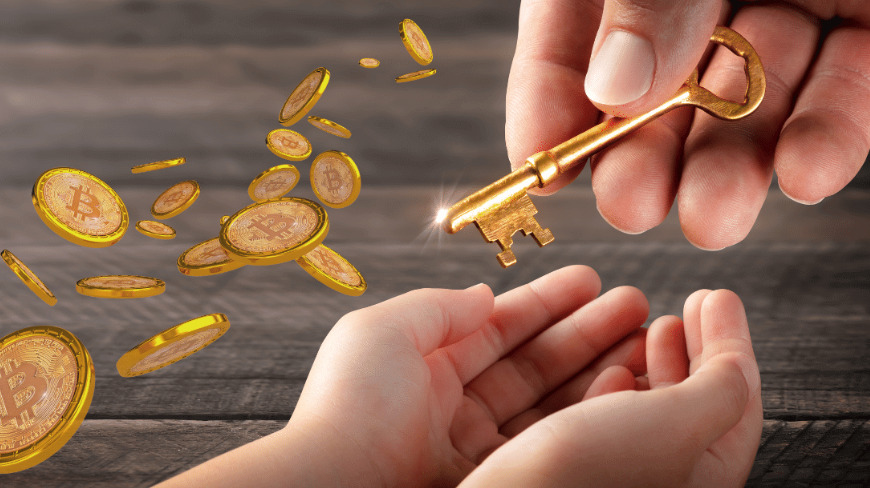 Golden key to Bitcons get passed down between hands.