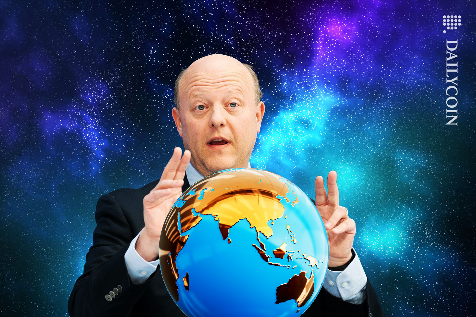 Jeremy Allaire explaining adoption using a globe as an aid.