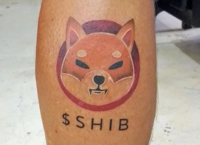Shiba inu crypto tattoo.