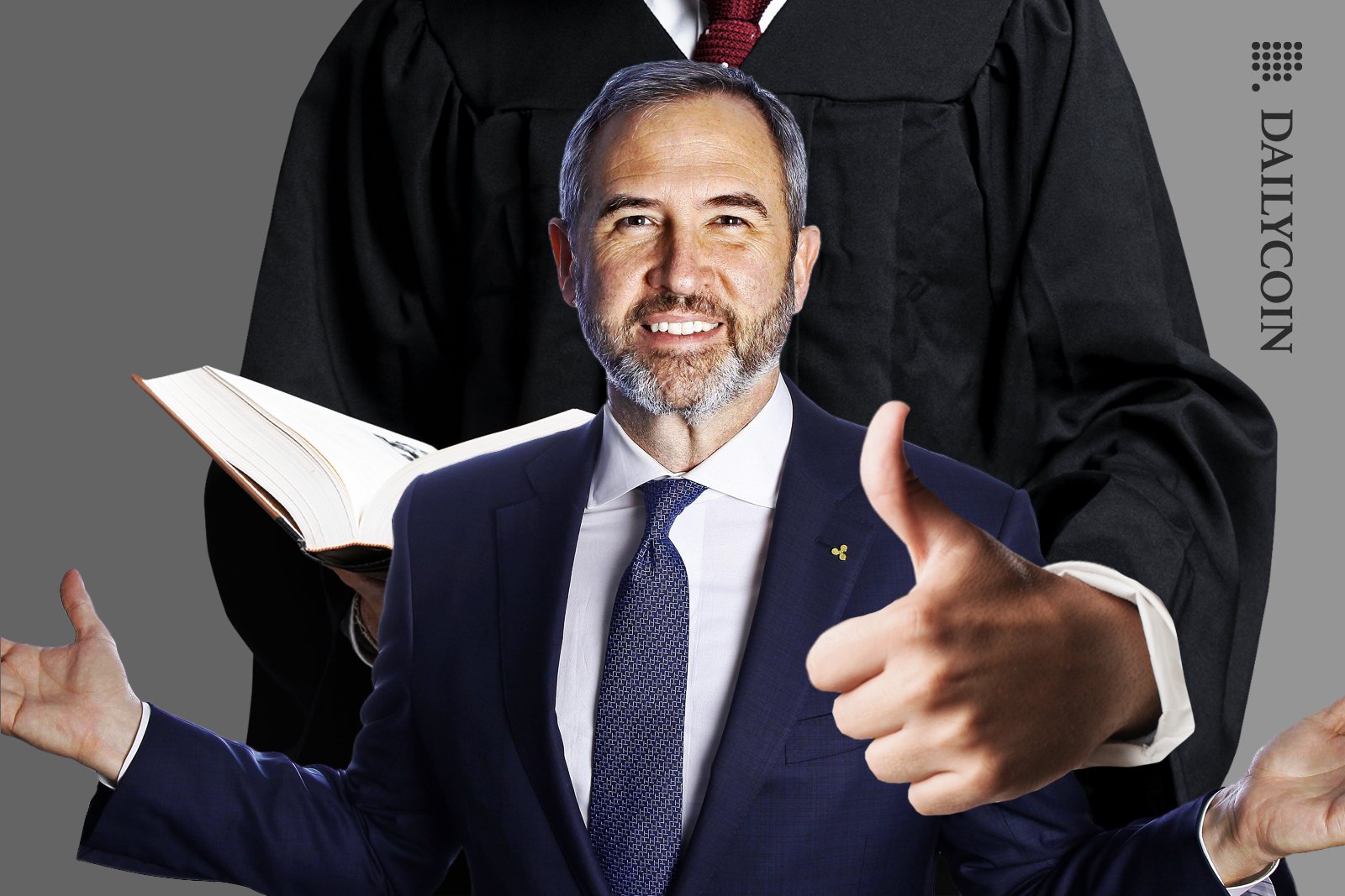 Brad Garlinghouse getting a thumbs up from the court judge