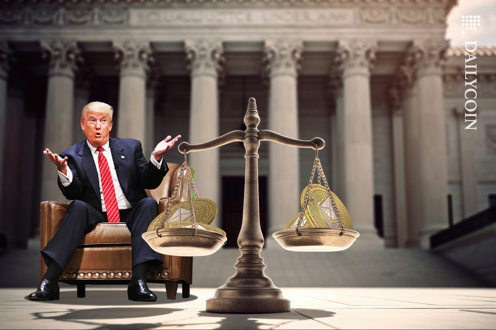 Weighing in Donald Trumps Ethereum coins in court.