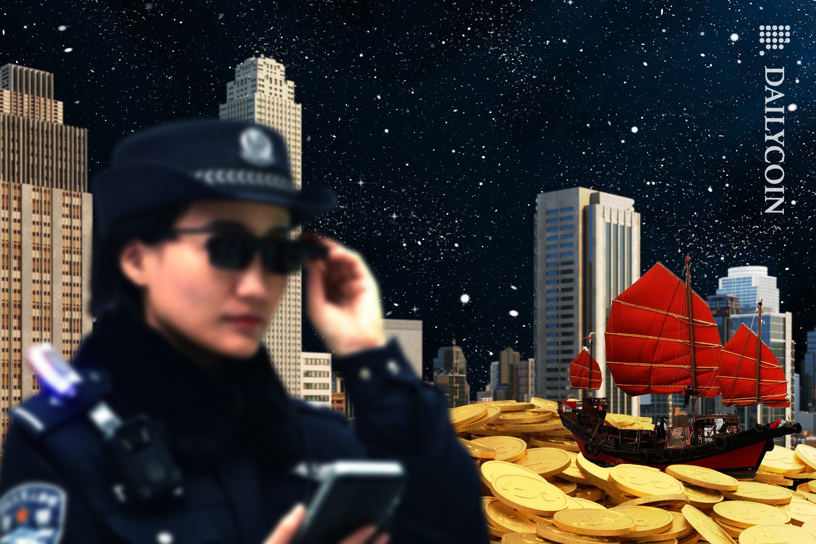 Hong Kong police discovering Victoria Harbour full of unauthorized coins.