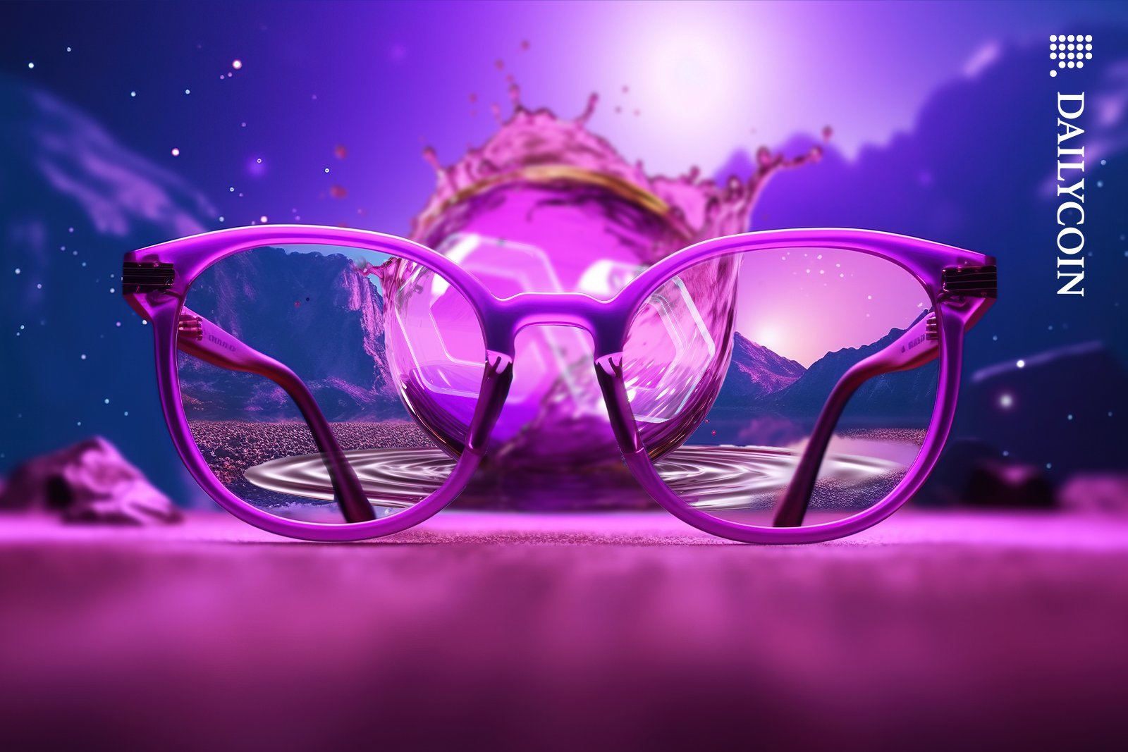 Glasses focused on Polygon (MATIC)