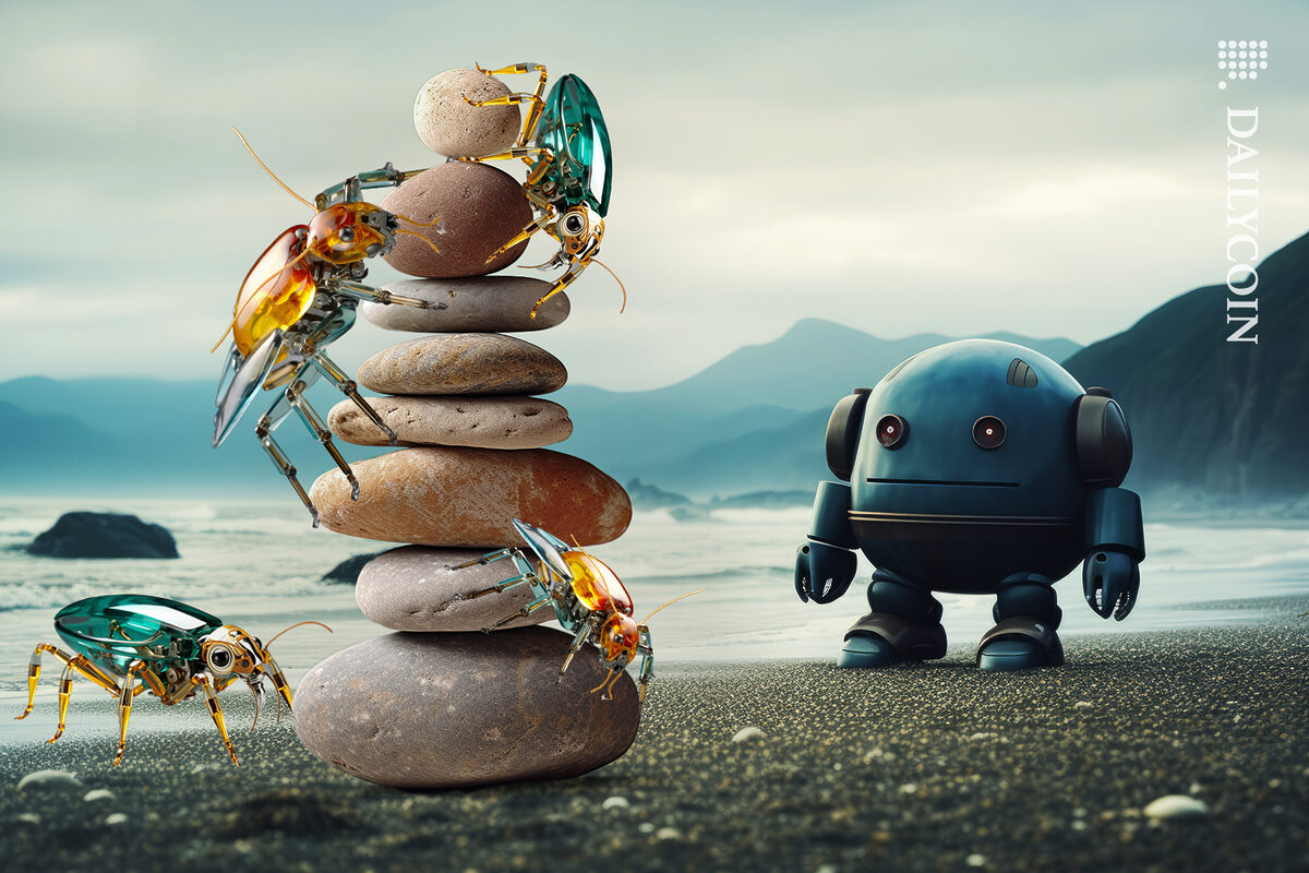 Balancer protocol infested with bugs washed up on the beach.