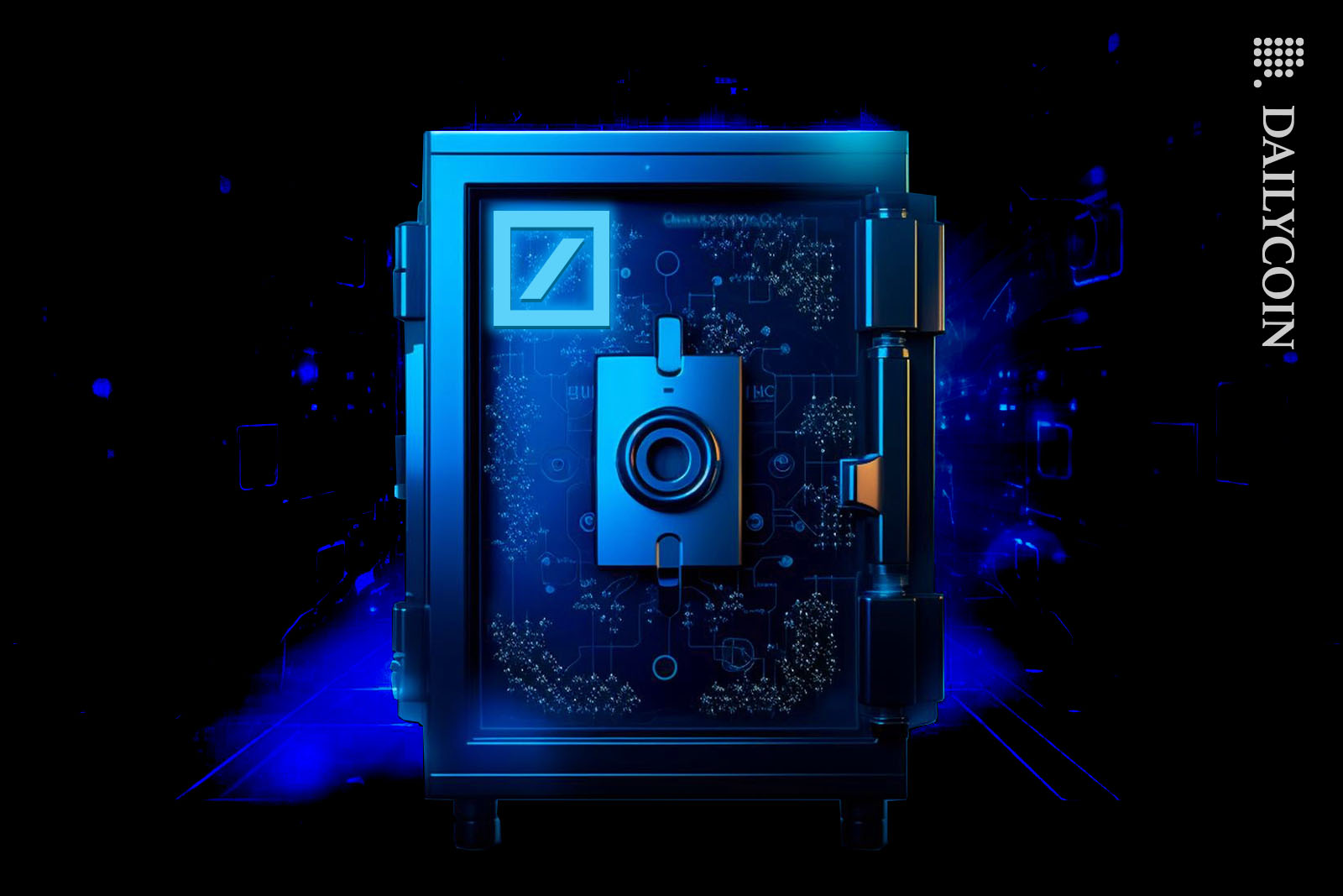 A digital safe with a Deutsche Bank logo on it.