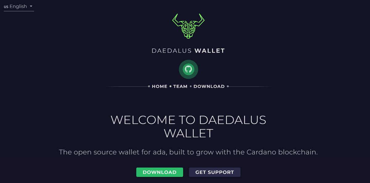 Daedalus wallet website.