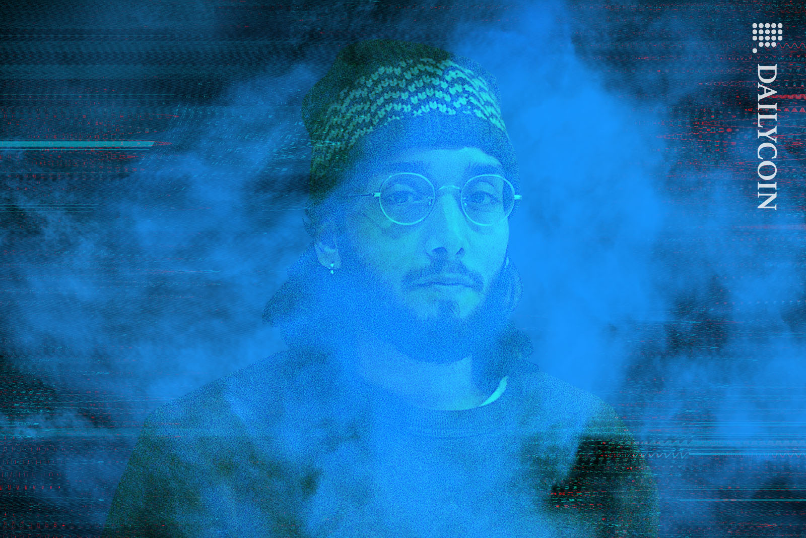 Aditya Baradwaj's face appears in blue smoke and digital glitch.