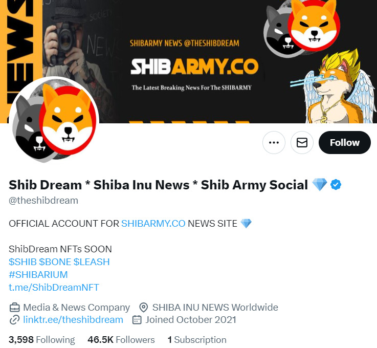 Shib dream X profile.
