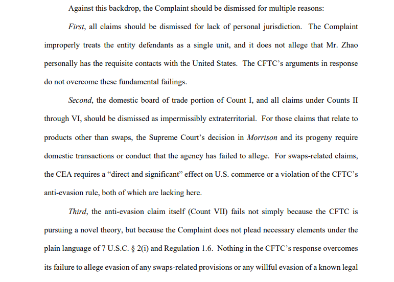 An excerpt of the court filing. 