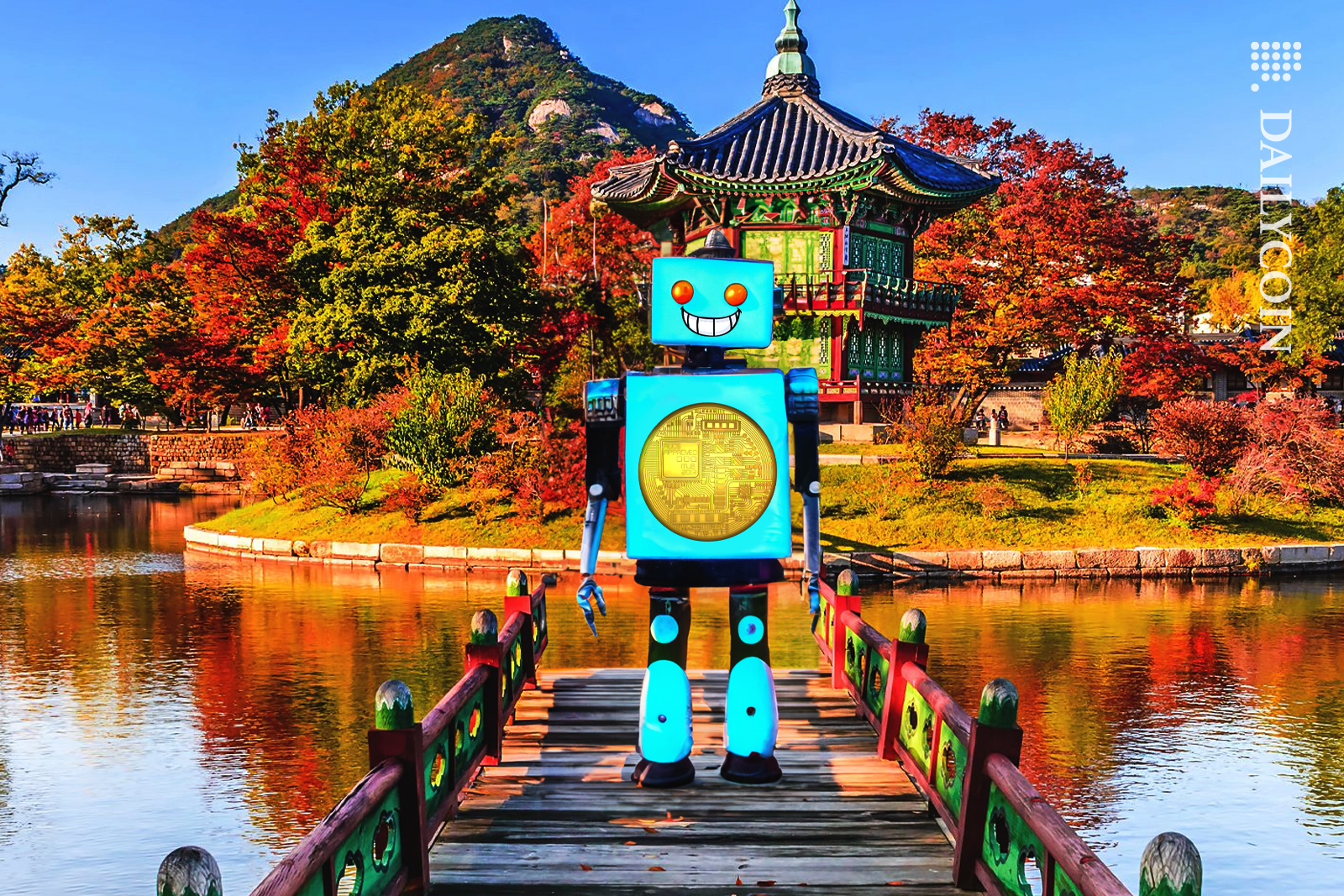 Happy crypto robot in South Korea.