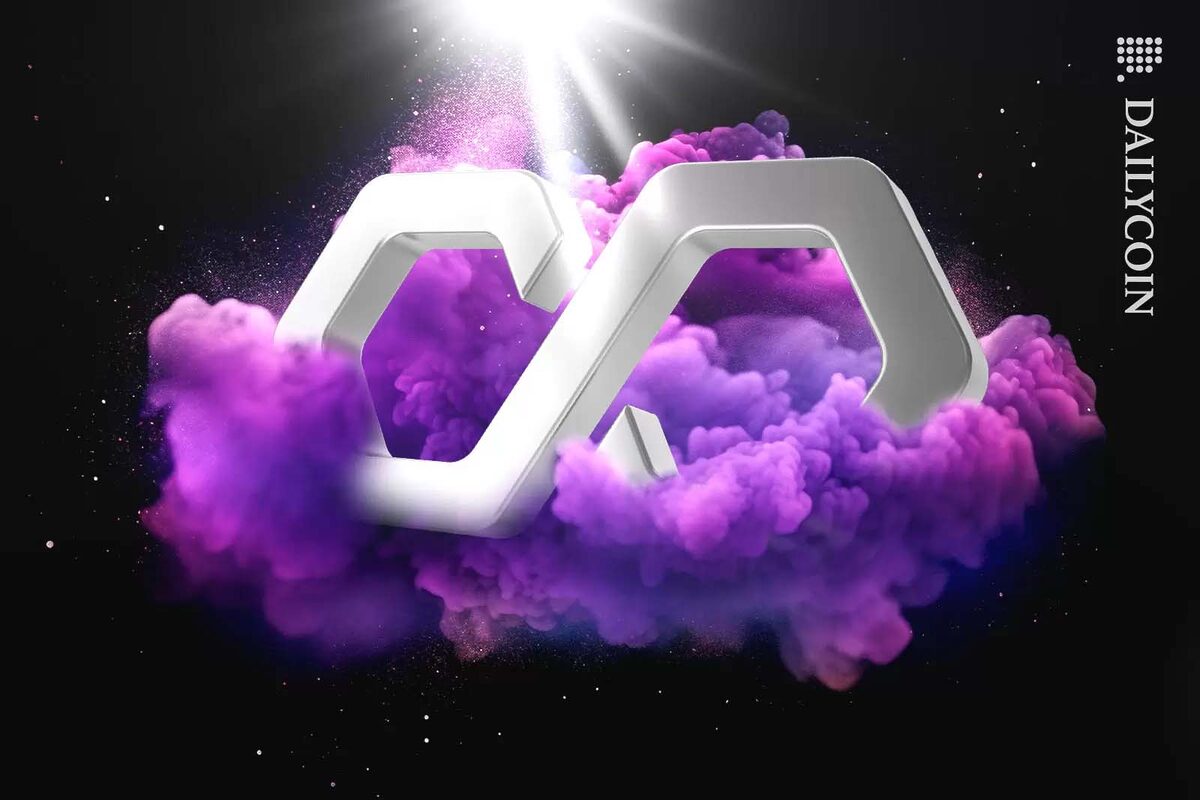Polygon logo in a purple cloud.