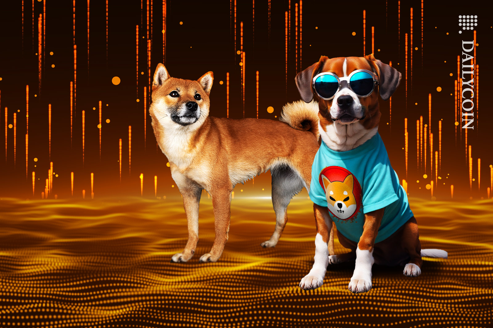 Shiba Inu and his DEV watches the transactions go up.