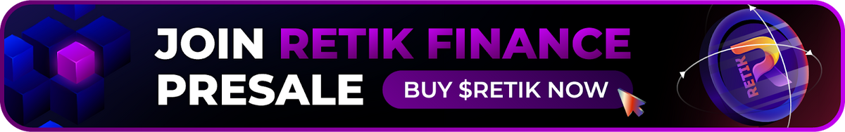 Advertisement button for joining Retik Finance Presale.