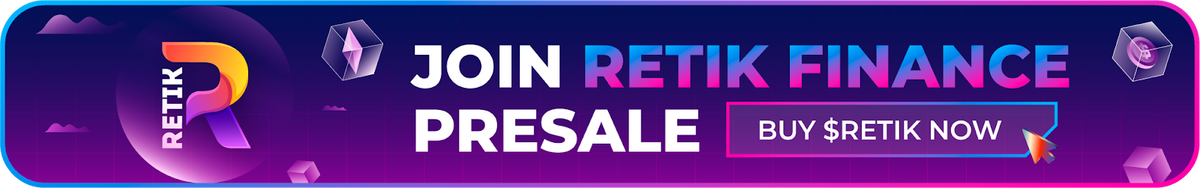 Retik Finance Join Presale advertisement button.