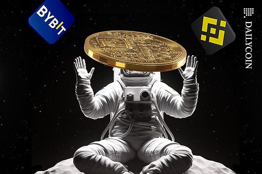 Astronaut has a massive crypto coin, deciding where to take it. either Bybit or Binance platform.