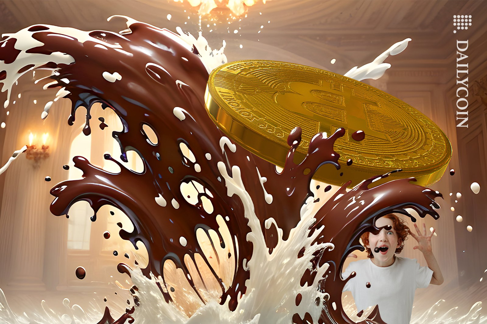 Chocolate fountain pushing out Bitcoin.
