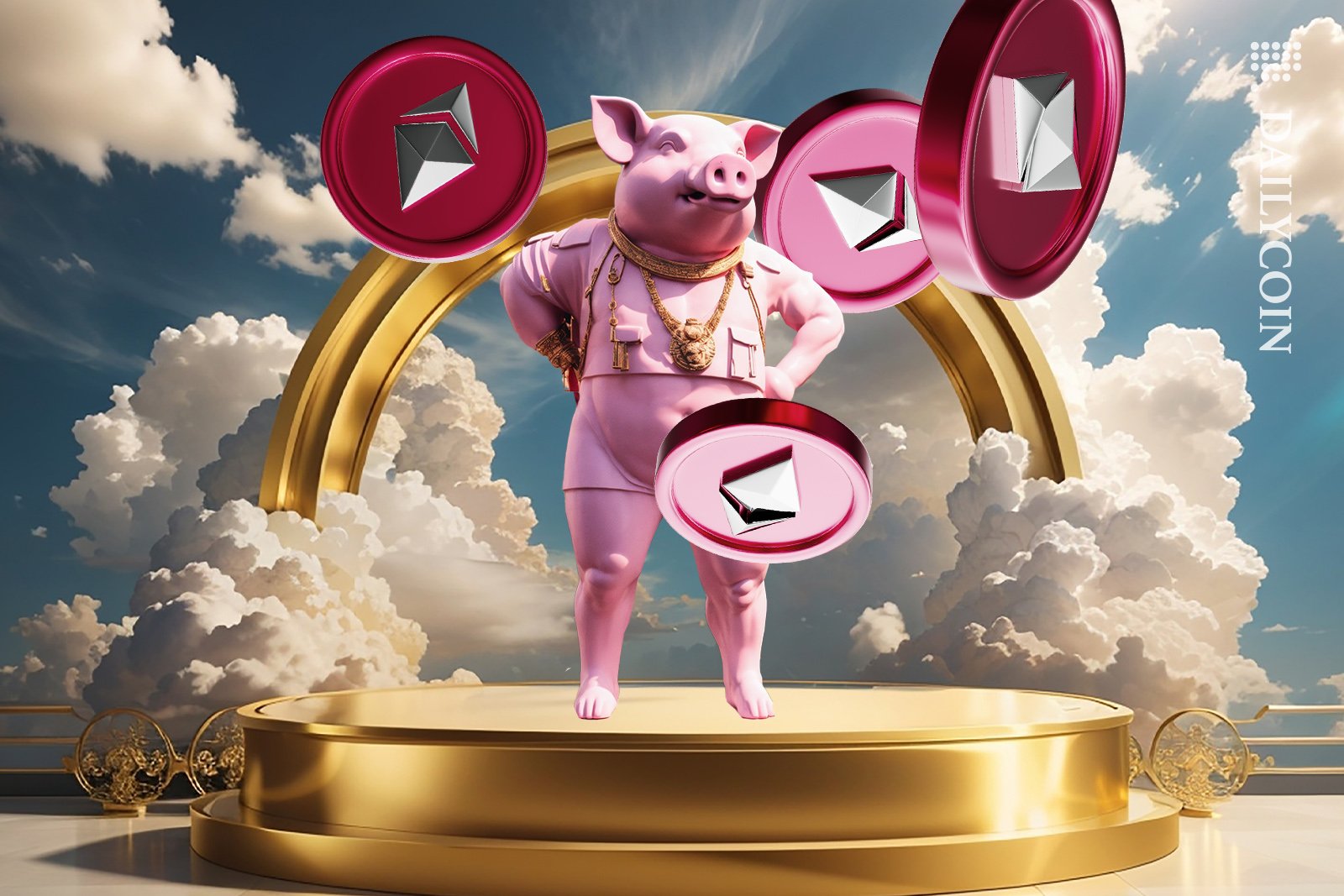 A pimped up pig is attracting Ethereum tokens.