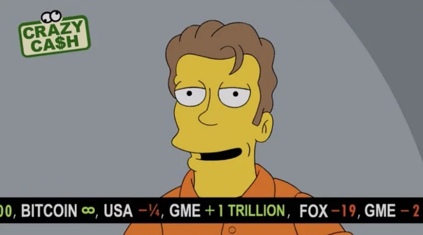 Simpsons crypto bitcoin to infinity meme.
